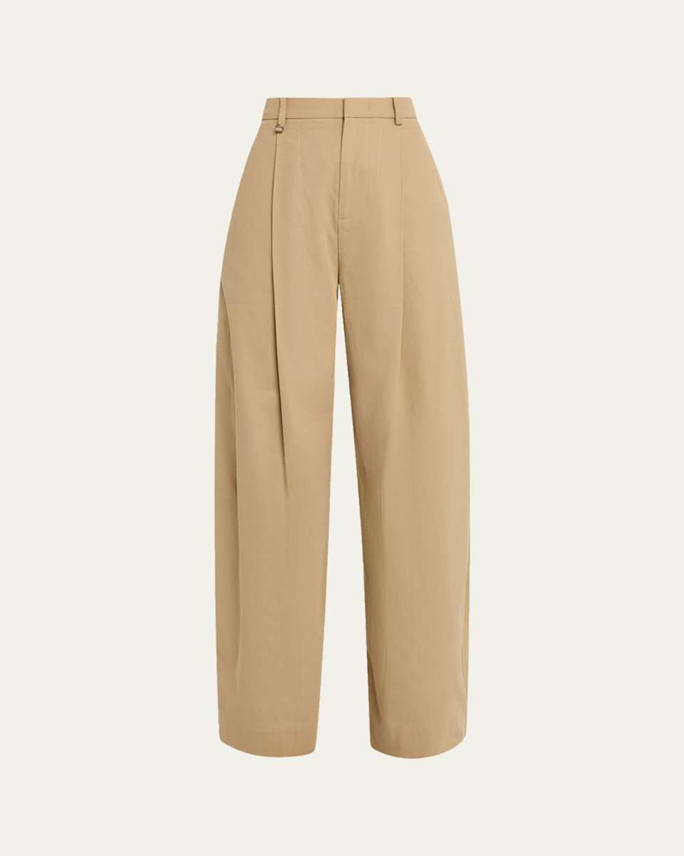 Mid-Rise Pleated Trousers